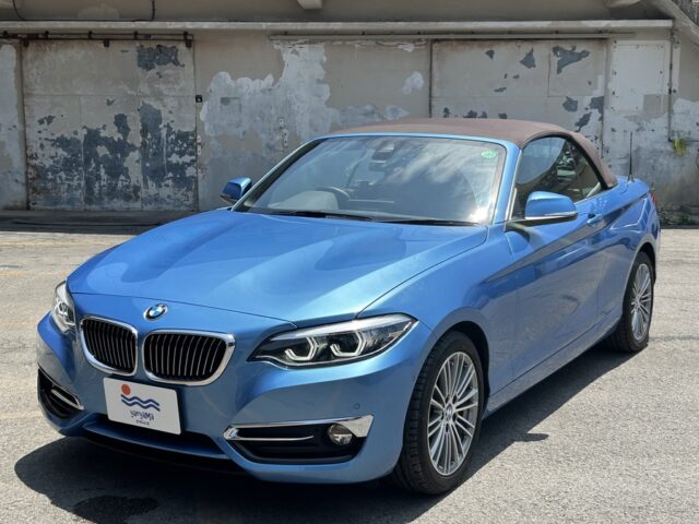 ブルー　BMW　カブリオレ