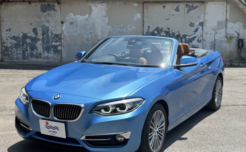ブルー　BMW　カブリオレ